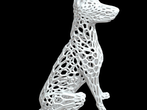 Doberman Voronoi Style 3D 打印模型