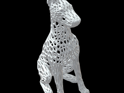 Doberman Voronoi Style 3D 打印模型