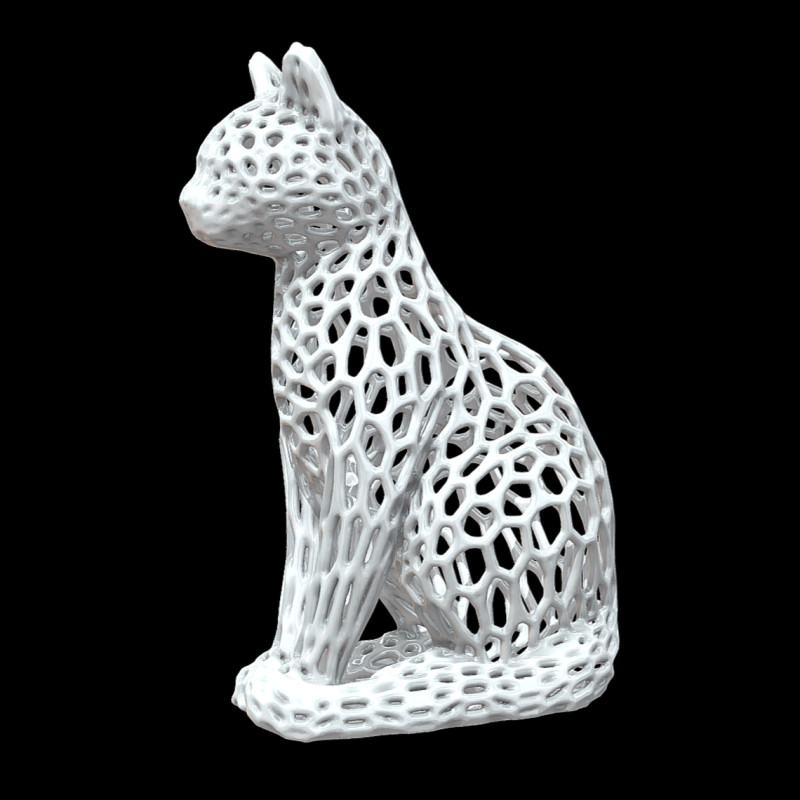Cat Voronoi Style 3D printmodel .c4d .max .obj .3ds .fbx .stl .blend 