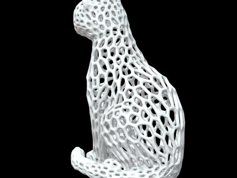 Cat Voronoi Style 3D printmodel