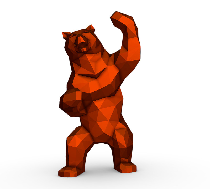 Bear 3D Принт Модель .c4d .max .obj .3ds .fbx .stl .blend