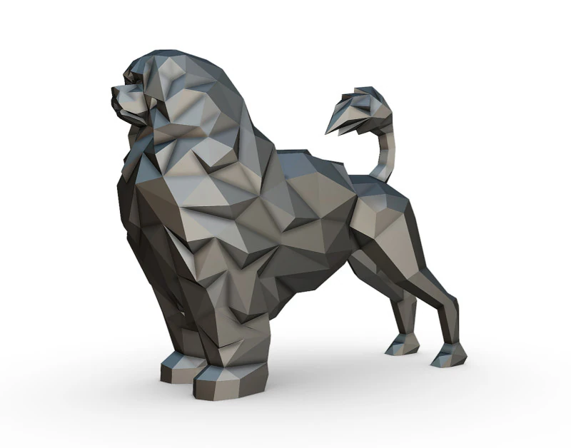 Portuguese water dog 3D Print Model .c4d .max .obj .3ds .fbx .stl .blend