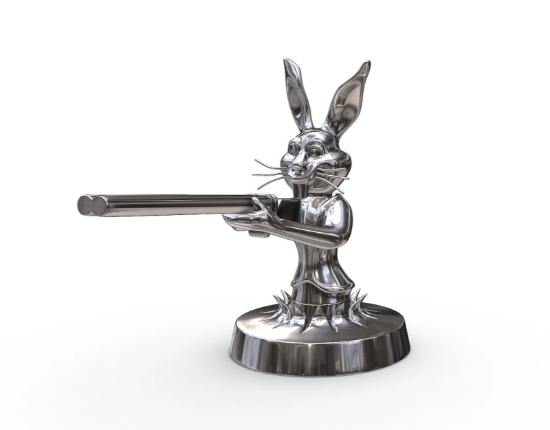 Bunny Hood Ornament 3D Print Model .c4d .max .obj .3ds .fbx .stl .blend