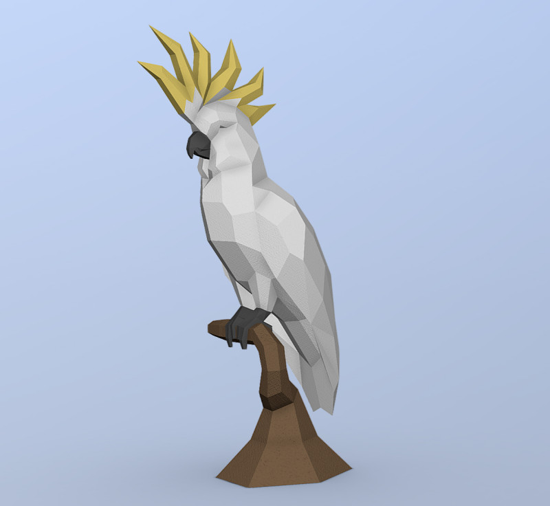 Cockatoo 3D Print Model .c4d .max .obj .3ds .fbx .stl .blend