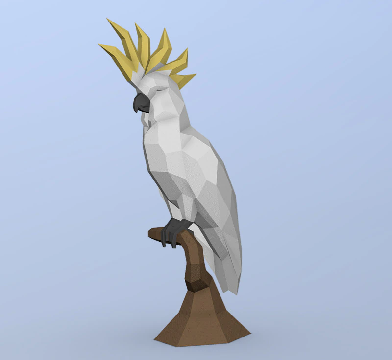 Cockatoo 3D Print Model .c4d .max .obj .3ds .fbx .stl .blend 