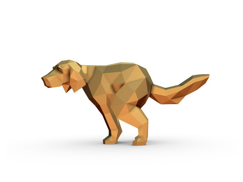 Setter inglés haciendo caca Modelo de impresión 3D