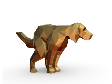 Setter inglés haciendo caca Modelo de impresión 3D