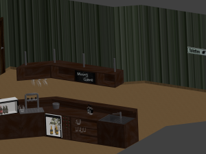 bar furniture with counter cash register etc Modèle 3D