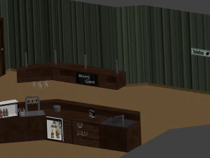 m&oacute;veis de bar com caixa registradora etc. Modelo 3D