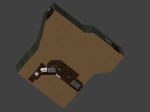 m&oacute;veis de bar com caixa registradora etc. Modelo 3D