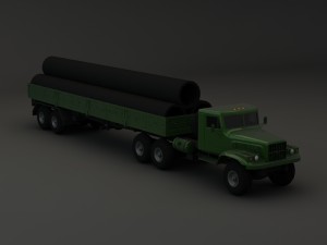 truck kraz 255 b trailer 2 Model 3D