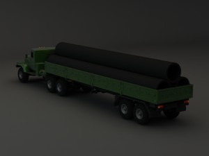 truck kraz 255 b trailer 2 3D 模型