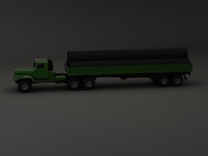 truck kraz 255 b trailer 2 3D 模型