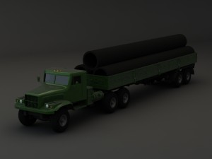 truck kraz 255 b trailer 2 3D 模型