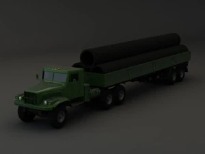 truck kraz 255 b trailer 2 3D Model