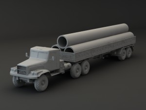 truck kraz 255 b trailer 2 3D 模型