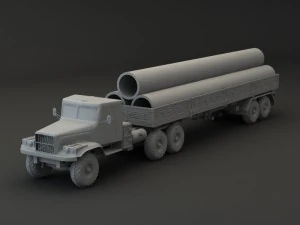truck kraz 255 b trailer 2 3D Model
