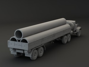 truck kraz 255 b trailer 2 3D 模型