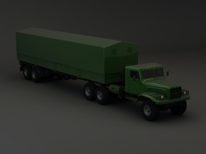 truck kraz 255 b trailer 1 Modèle 3D