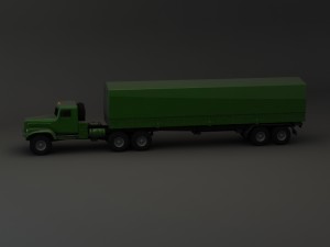 truck kraz 255 b trailer 1 3Dモデル
