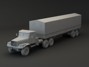 truck kraz 255 b trailer 1 3Dモデル