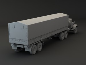 truck kraz 255 b trailer 1 3Dモデル
