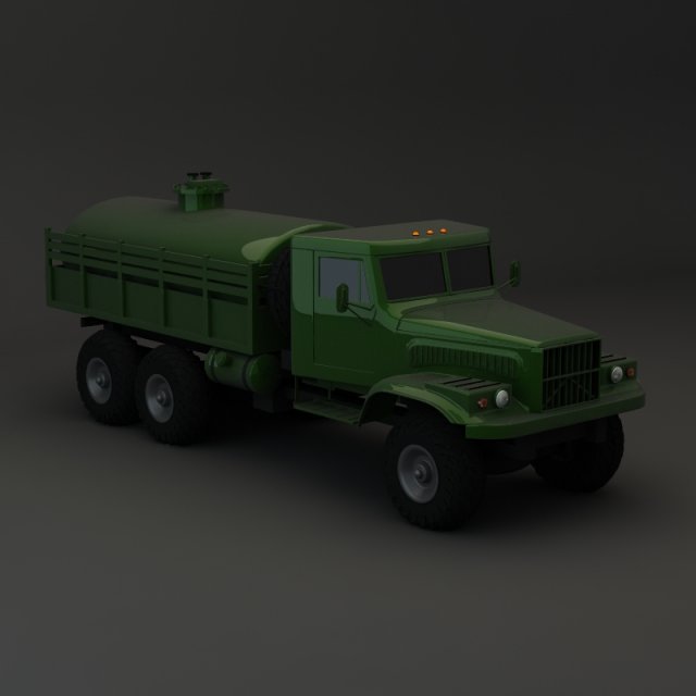 truck kraz 255 b tanker 2 3D Model .c4d .max .obj .3ds .fbx .stl .blend 