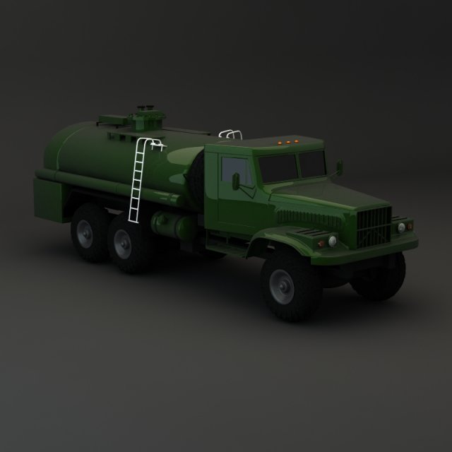 truck kraz 255 b tanker 1 3D Model .c4d .max .obj .3ds .fbx .stl .blend 