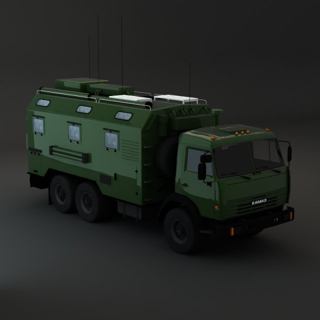 kamaz modify 6x4 army m3 3D 模型 .c4d .max .obj .3ds .fbx .stl .blend 