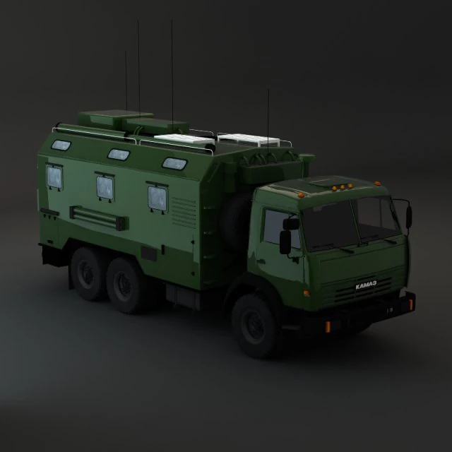 kamaz modify 6x4 army m3 3D Model .c4d .max .obj .3ds .fbx .stl .blend 