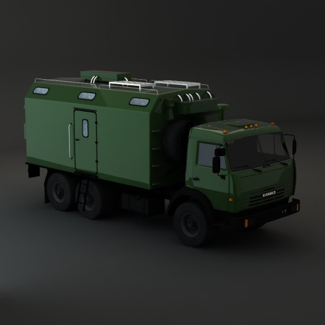kamaz modify 6x4 army m2 3D Модель .c4d .max .obj .3ds .fbx .stl .blend 