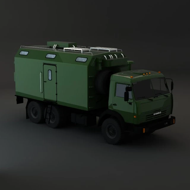 kamaz modify 6x4 army m2 3D Model .c4d .max .obj .3ds .fbx .stl .blend 