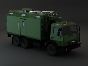 kamaz modify 6x4 army m2 3D Model