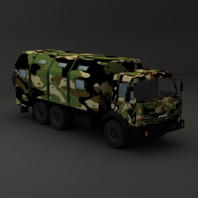 kamaz modify 6x4 army m1 Modèle 3D .c4d .max .obj .3ds .fbx .stl .blend 