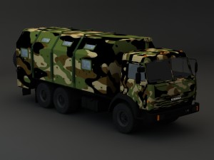 kamaz modify 6x4 army m1 Model 3D