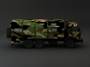kamaz modify 6x4 army m1 Modèle 3D
