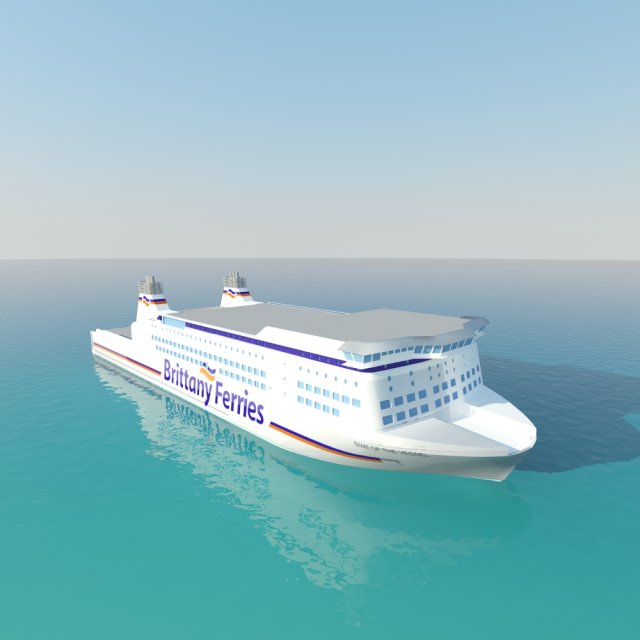 ship brittany ferries 3D 模型 .c4d .max .obj .3ds .fbx .stl .blend 