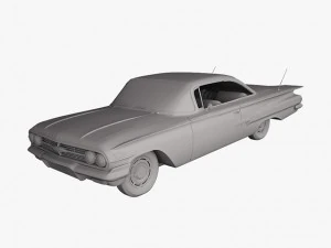 chevrolet impala sport coupe 2-doors hardtop 1960 3D Model