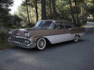chevrolet delray 4-door sedan 1958 3D Model