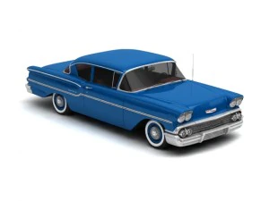 chevrolet delray 2-door sedan 1958 3D Model