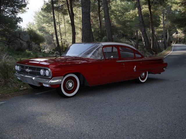 chevrolet biscayne 4-doors sedan 1960 3D Model .c4d .max .obj .3ds .fbx .stl .blend 
