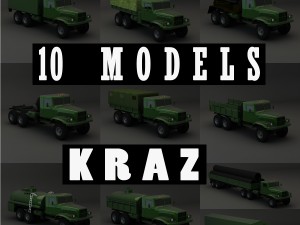 collection truck kraz 3D मॉडल