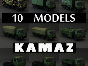 collection truck kamaz 3D मॉडल