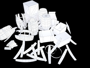 wood package Modello 3D