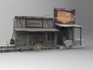 wild west houses 3D Model