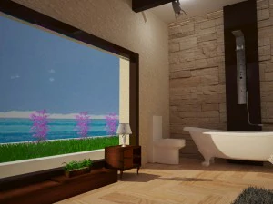 nowoczesny projekt wnętrza łazienki Model 3D