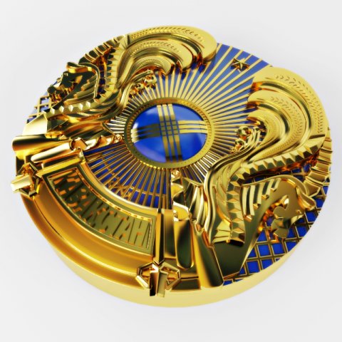 coat of arms of the republic kazakhstan Modello 3D .c4d .max .obj .3ds .fbx .stl .blend 