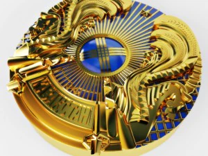 कजाकिस्तान गणराज्य के हथियारों का कोट 3D मॉडल