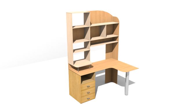 corner computer desk 3D-Modell .c4d .max .obj .3ds .fbx .stl .blend 