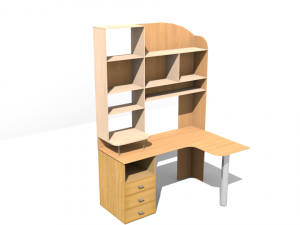 corner computer desk 3Dモデル